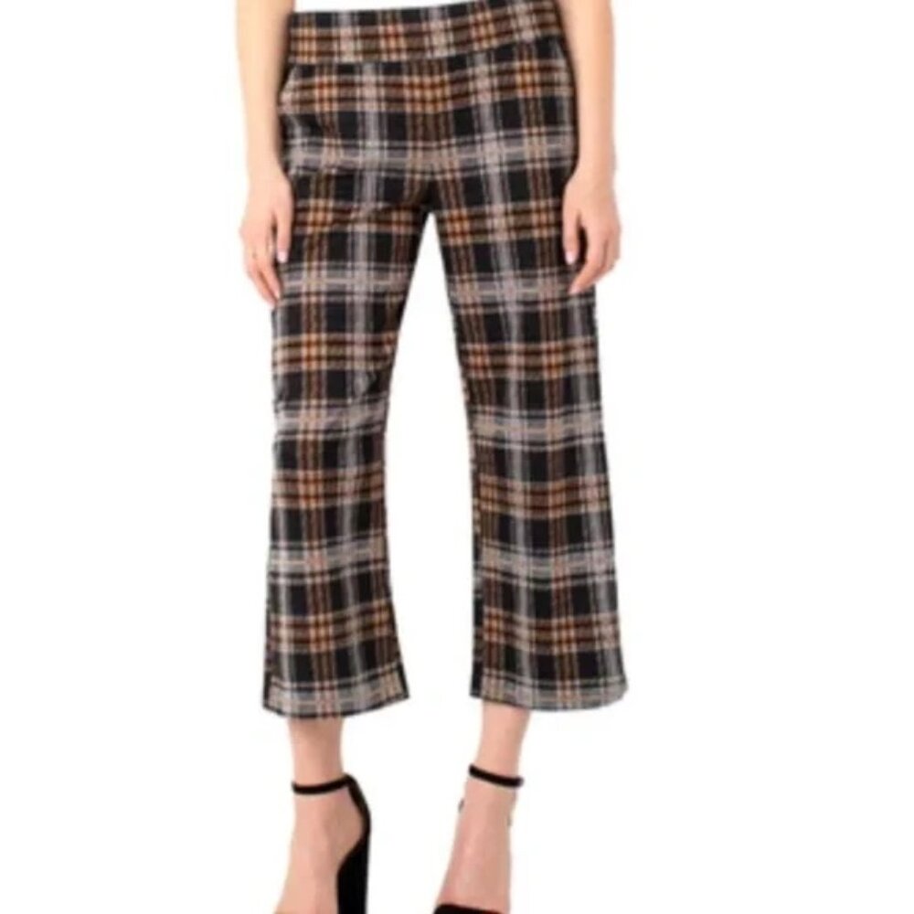 Liverpool "Mabel" plaid cropped pants